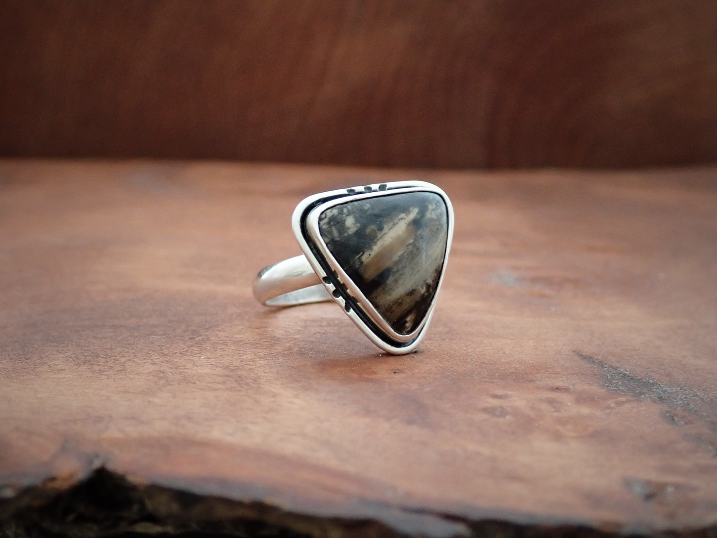 Amaya ・ Rhodonite + Silver Ring ・ Size Q