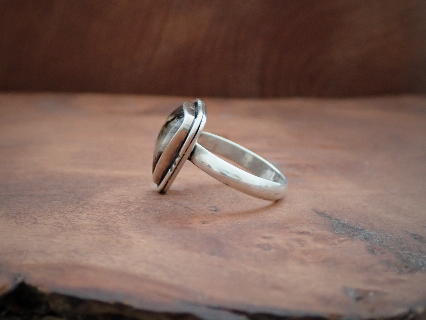 Amaya ・ Rhodonite + Silver Ring ・ Size Q