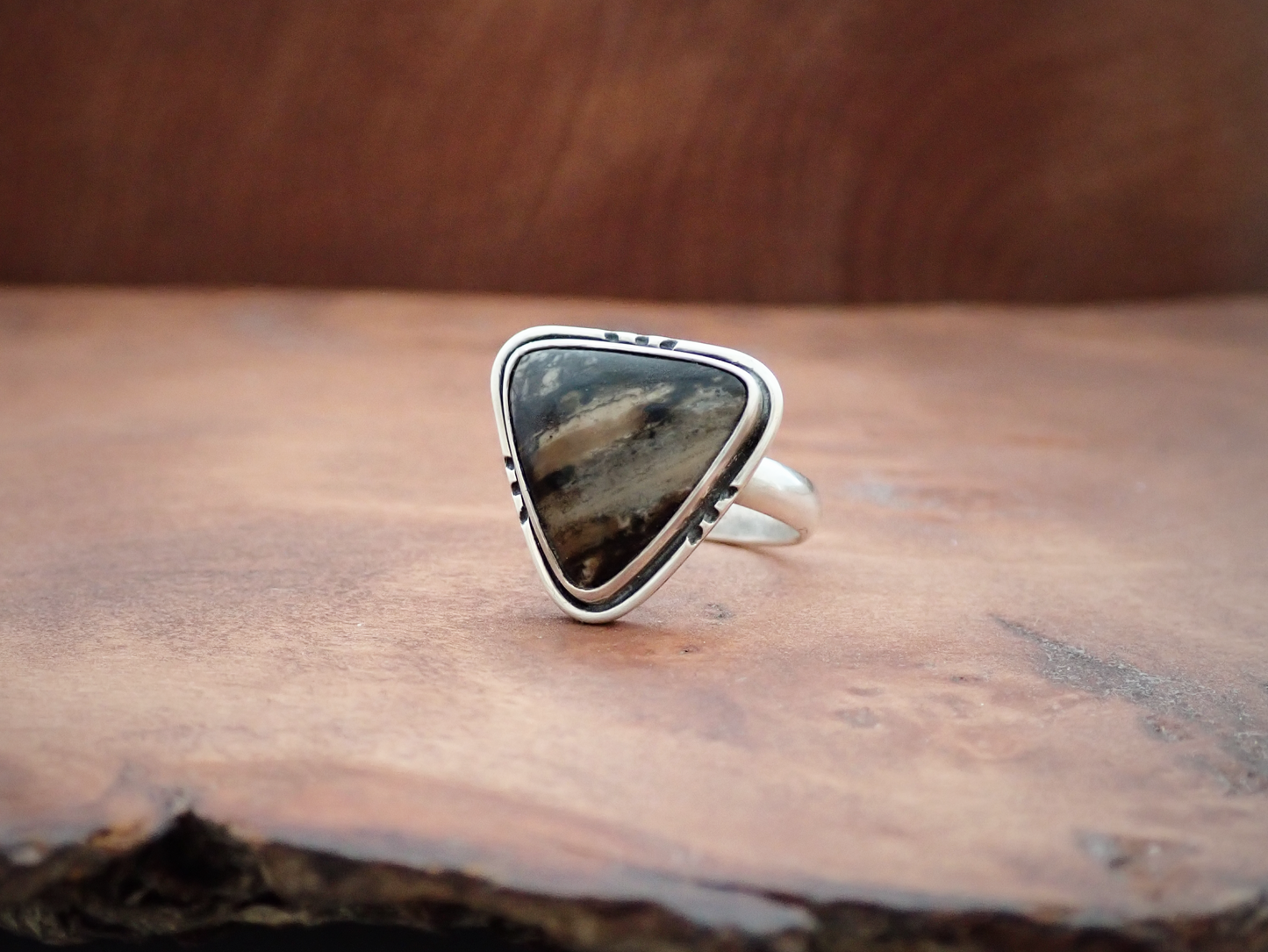 Amaya ・ Rhodonite + Silver Ring ・ Size Q