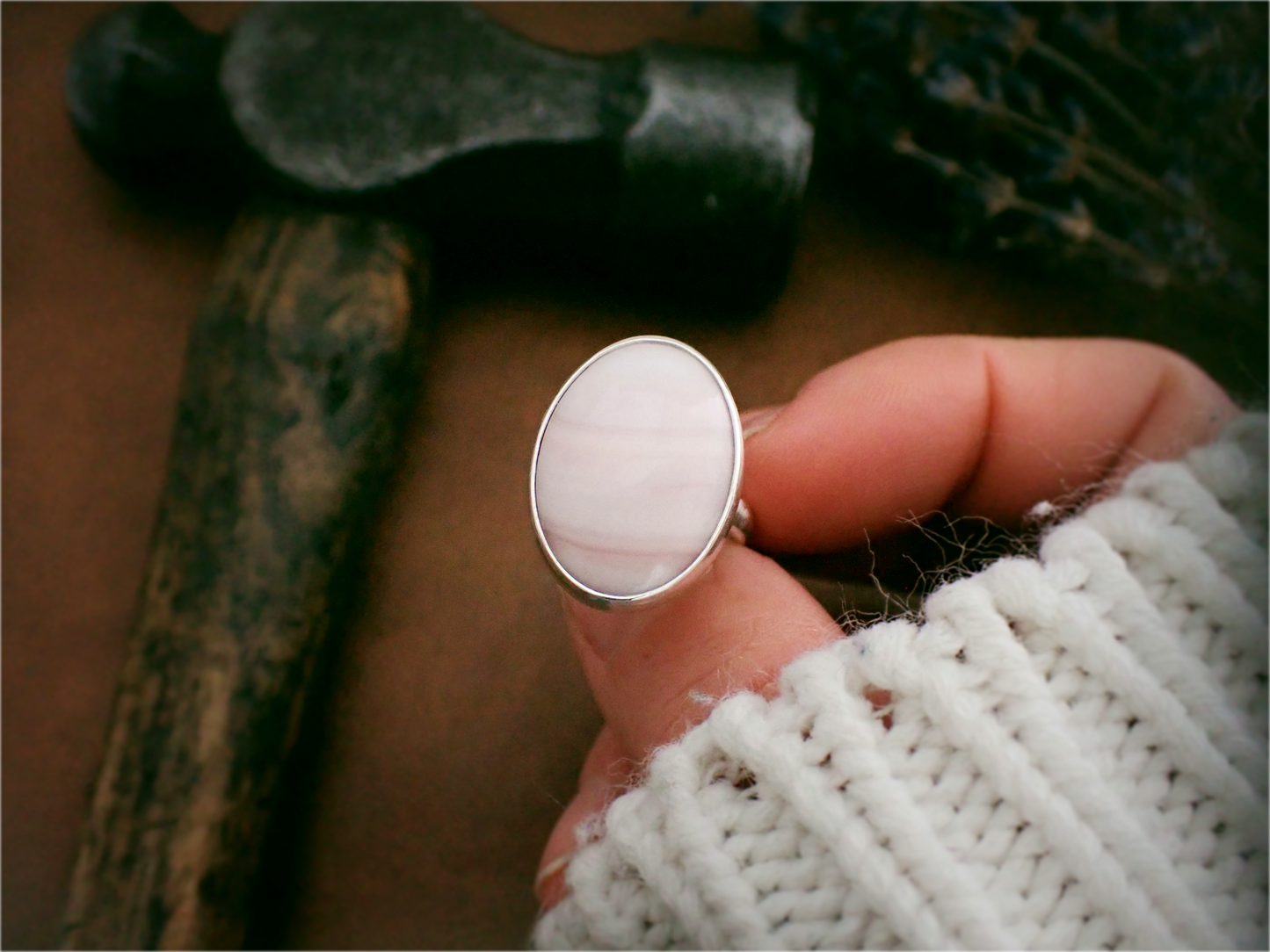 'Between Dreams' ・ Windy Mountain Jasper + Silver Ring ・ Size K