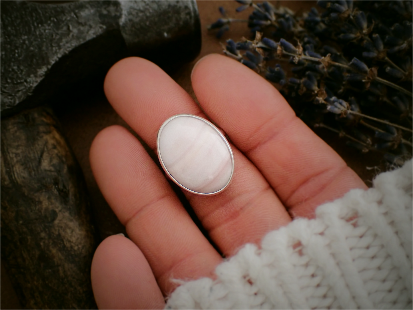 'Between Dreams' ・ Windy Mountain Jasper + Silver Ring ・ Size K