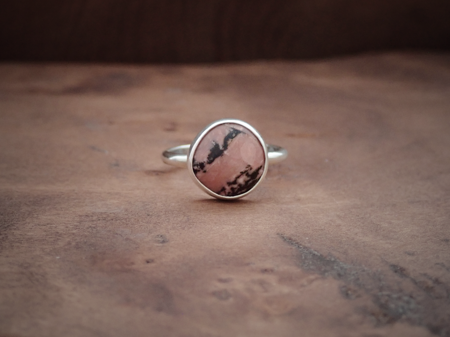 'Bloom' ・ Rhodonite + Silver Ring ・ Size R 1/2