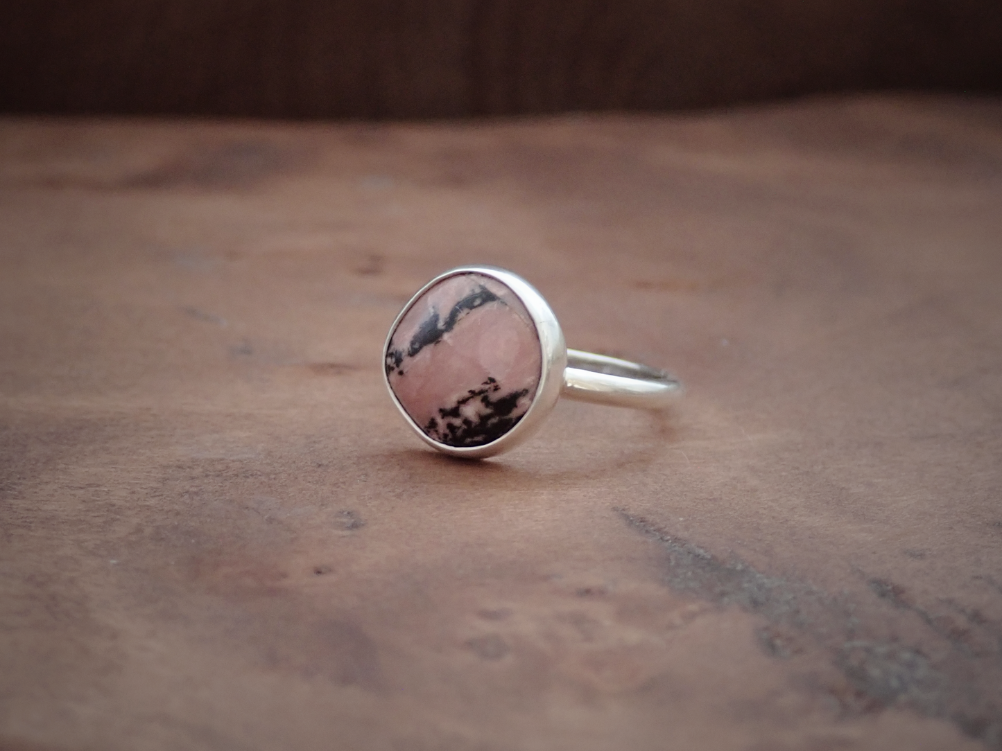 'Bloom' ・ Rhodonite + Silver Ring ・ Size R 1/2