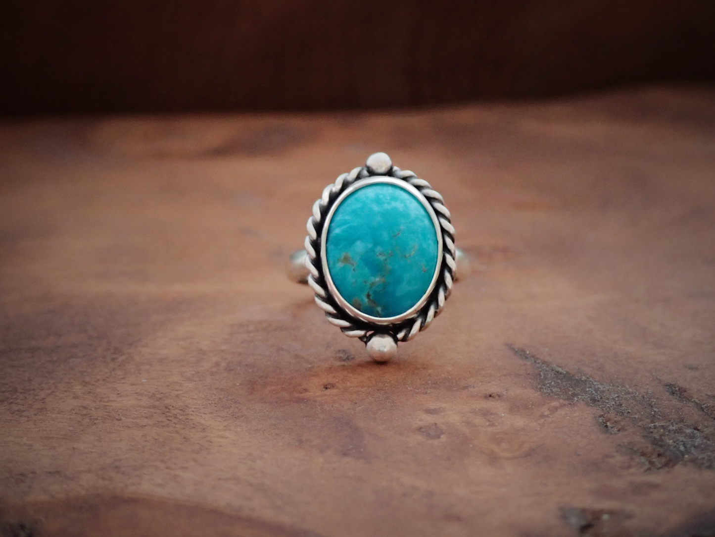 'Blue Yonder'・ Kingman Turquoise + Silver Ring ・ Size N