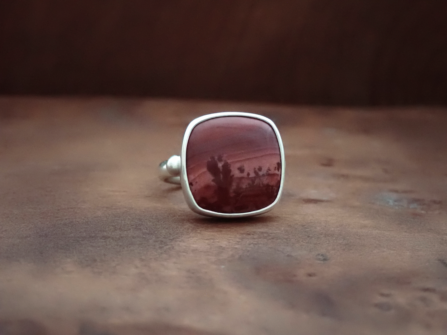 'Desert Dweller' ・Apache Canyon Rhyolite + Silver Ring・ Size P
