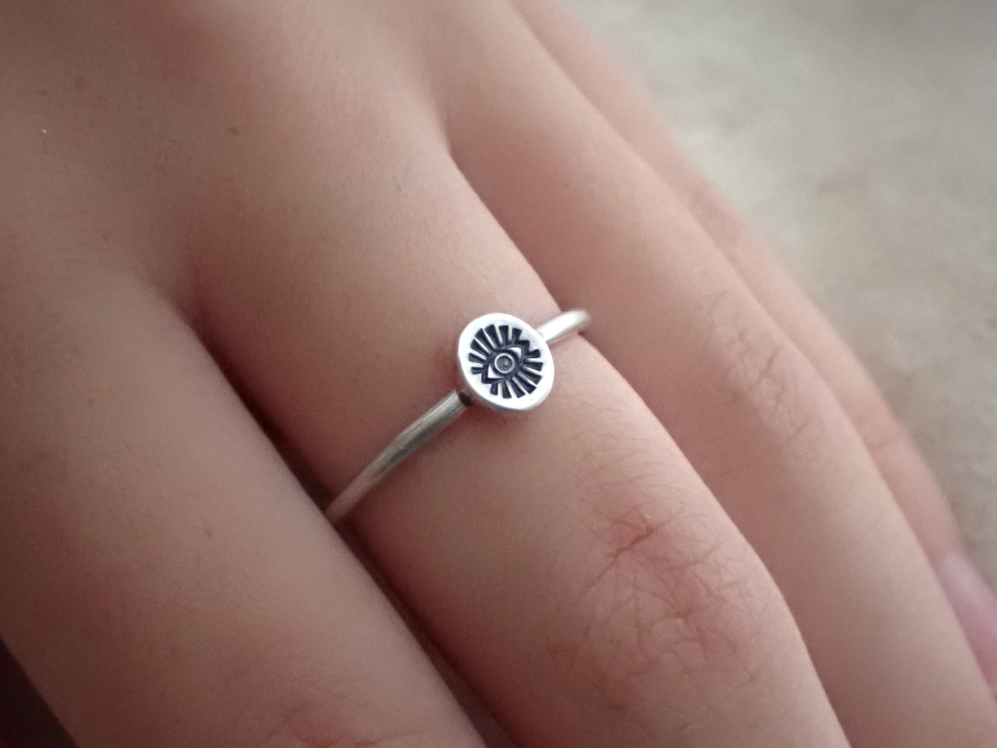 Alyx ・ Dainty Sterling Silver Eye Ring