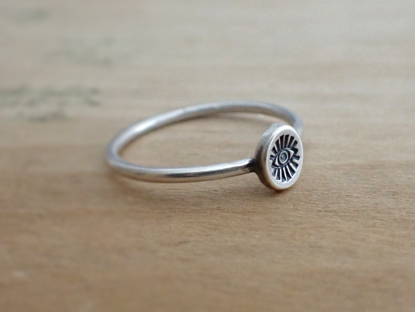 Alyx ・ Dainty Sterling Silver Eye Ring