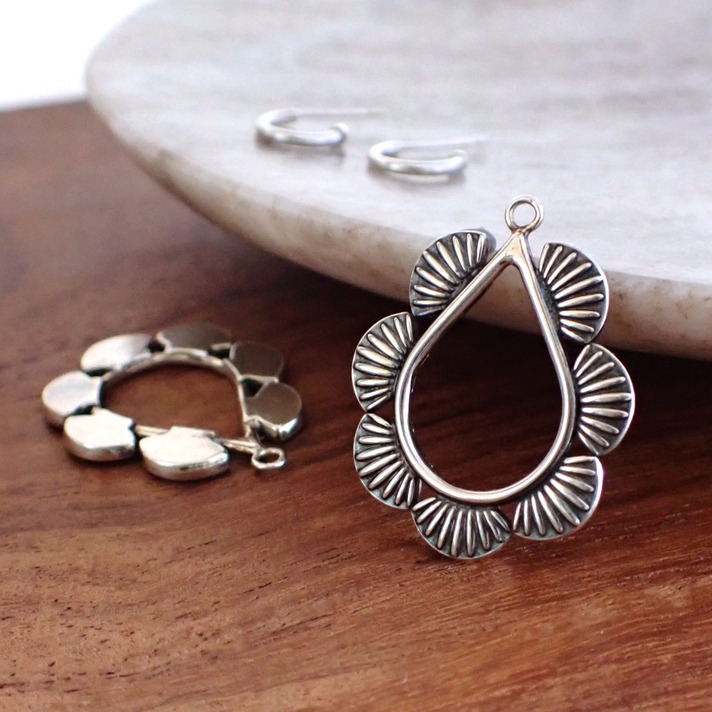 Oh My Heart ・ Bohemian Silver Teardrop Earrings