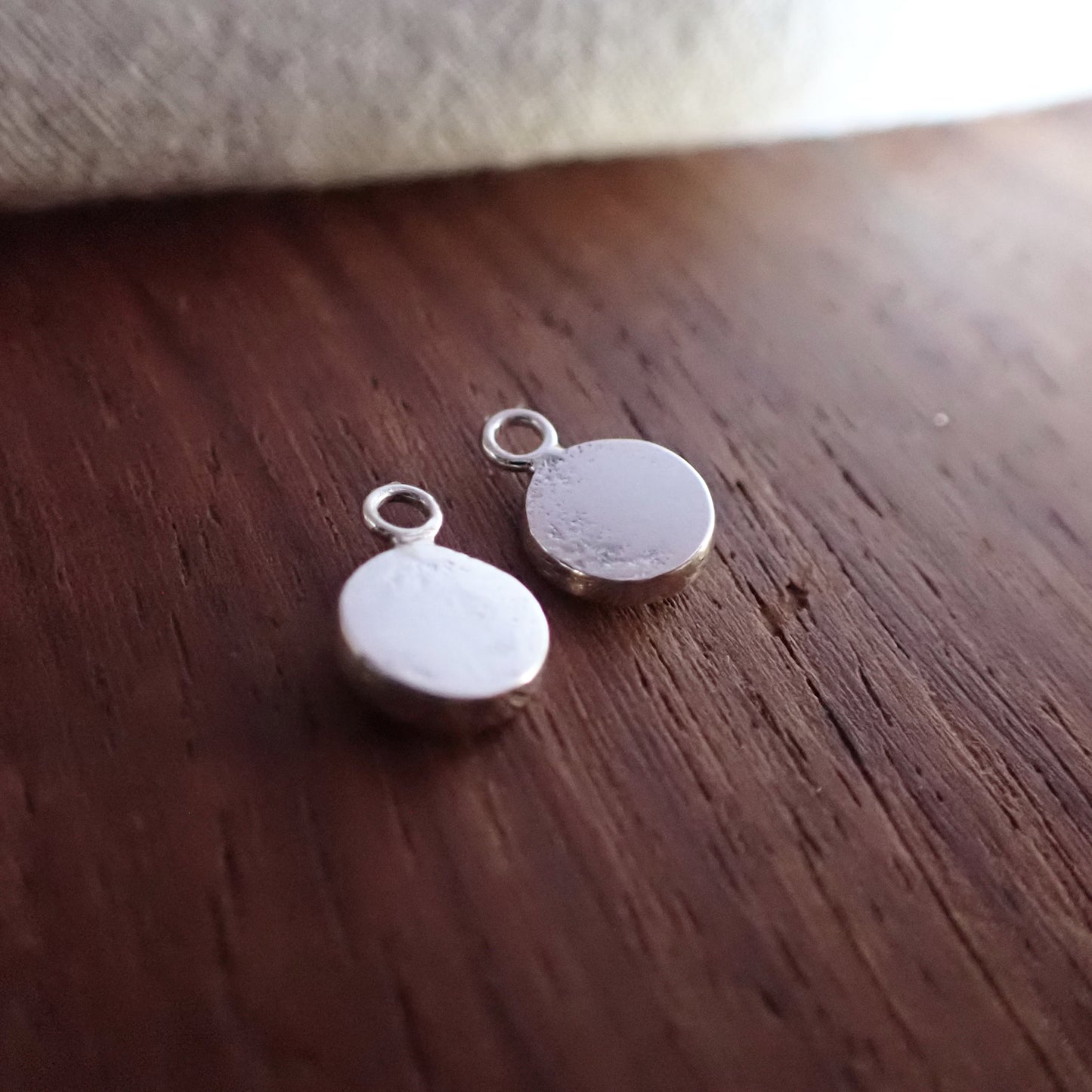 Luna ・ Dainty Silver Charm Hoops