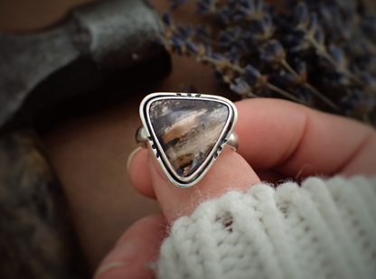 Amaya ・ Rhodonite + Silver Ring ・ Size Q