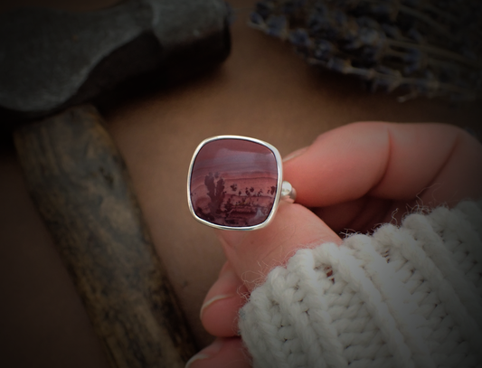 'Desert Dweller' ・Apache Canyon Rhyolite + Silver Ring・ Size P